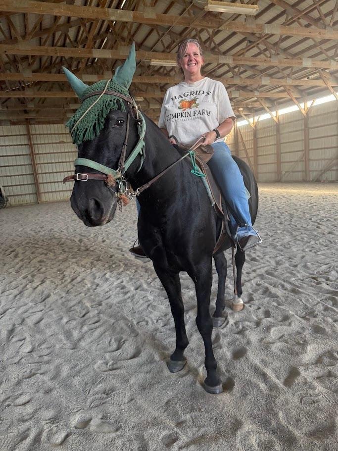 After the trail ride with Charley.