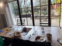View of garden from breakfast