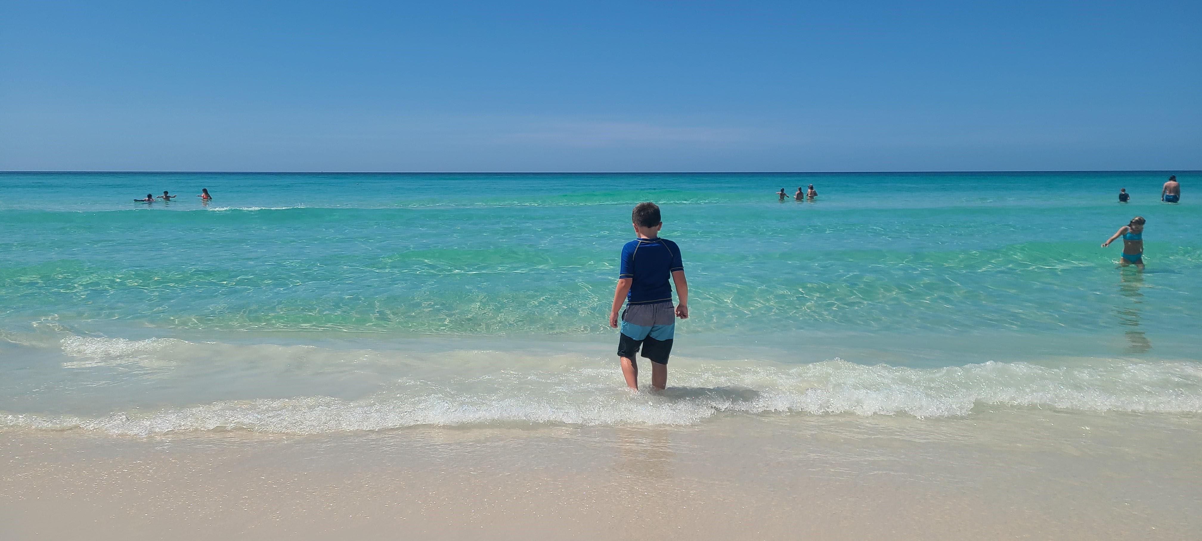 Short walk to the white sandy beach