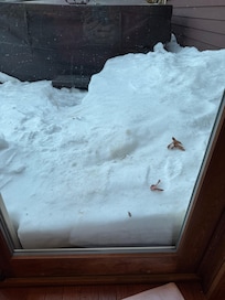 This is what our hot tub looked like of our arrival. Could not even get access to it because of solid ice on the deck, and the side pieces were falling off of it.
