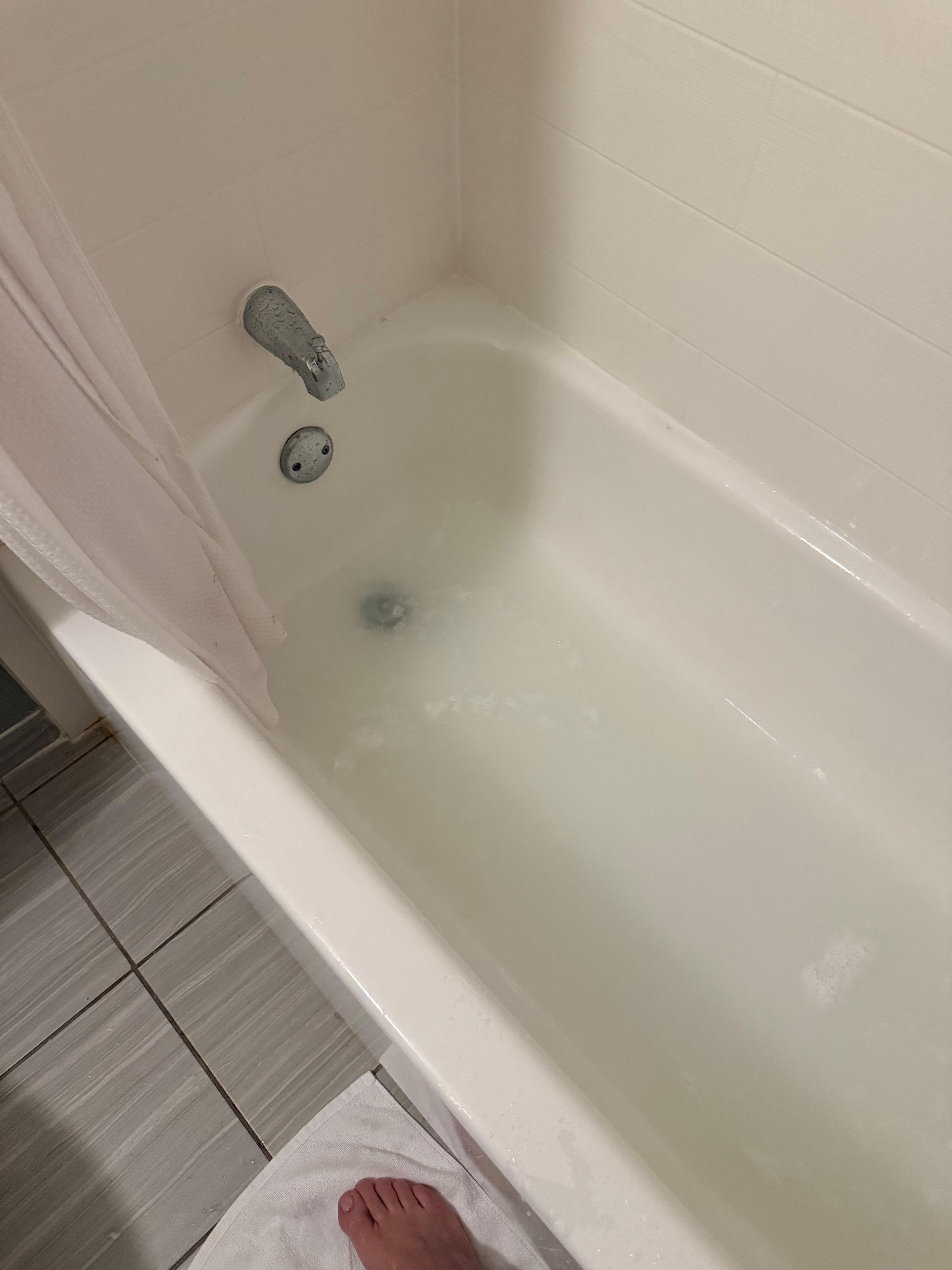 Clogged bathtub