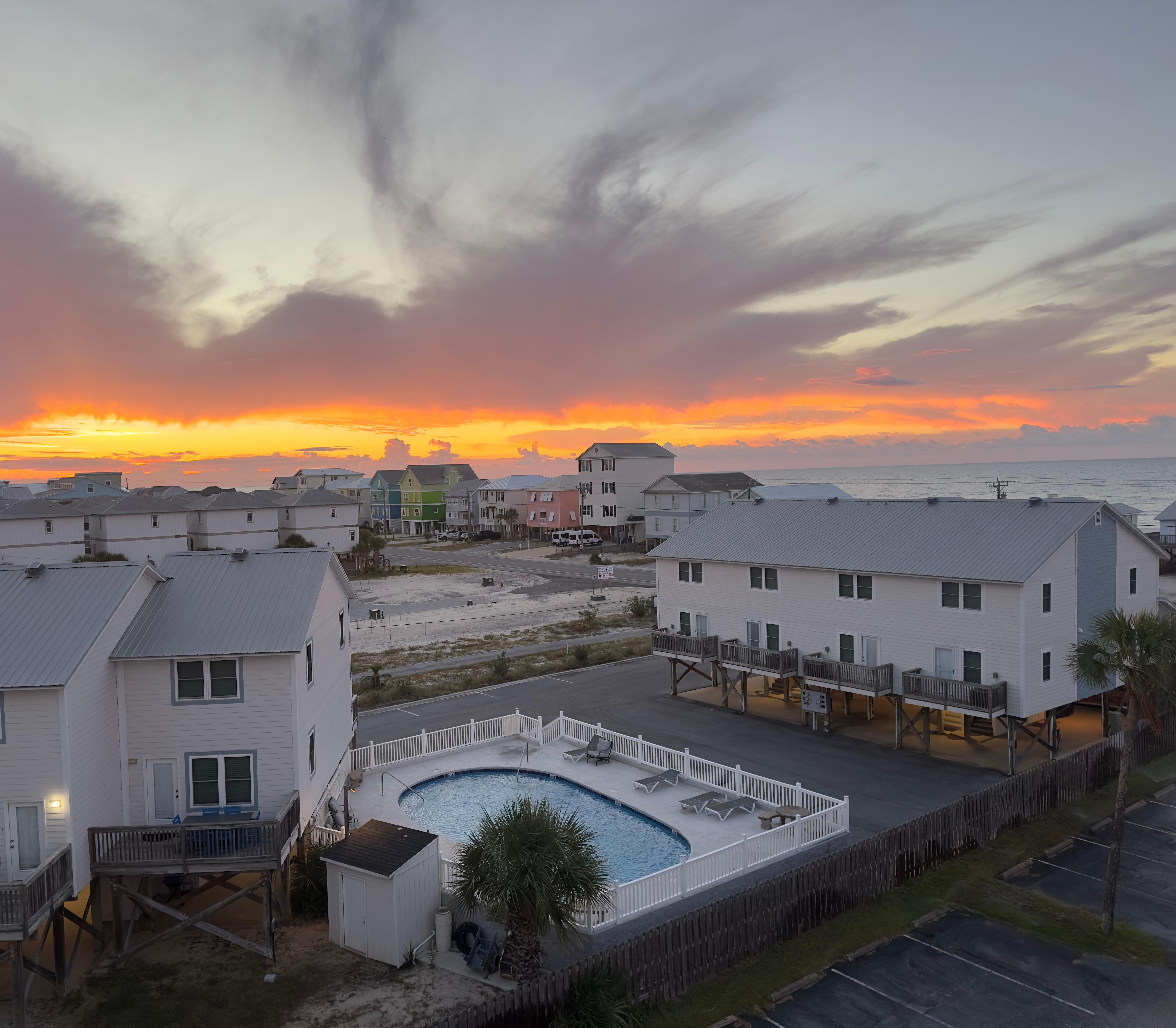 Sunrise from beach front balcony 