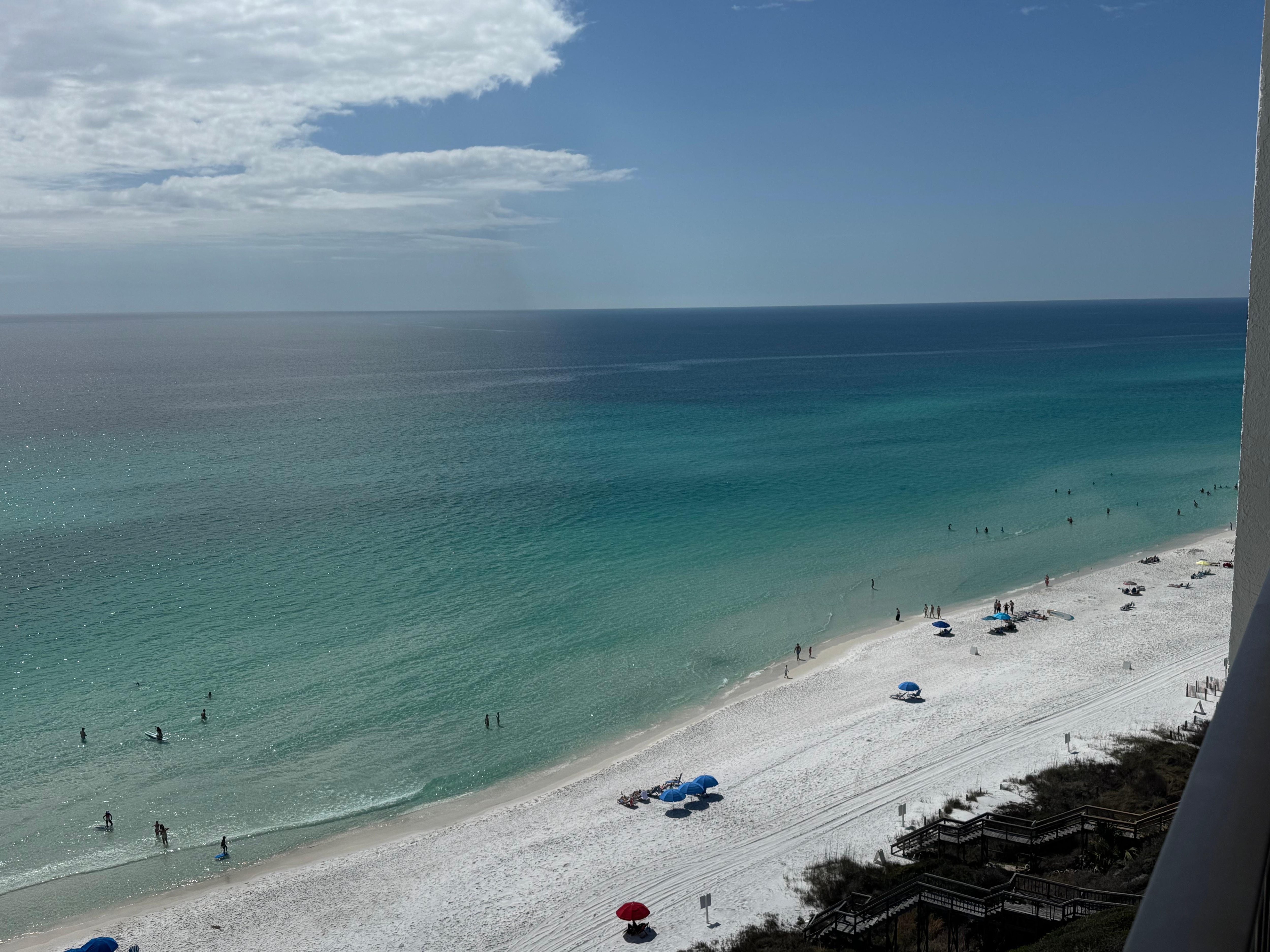 View from the room.  The photos aren’t great because it was cold & cloudy, but the condo is on the  ocean, unlike some that say they are.  