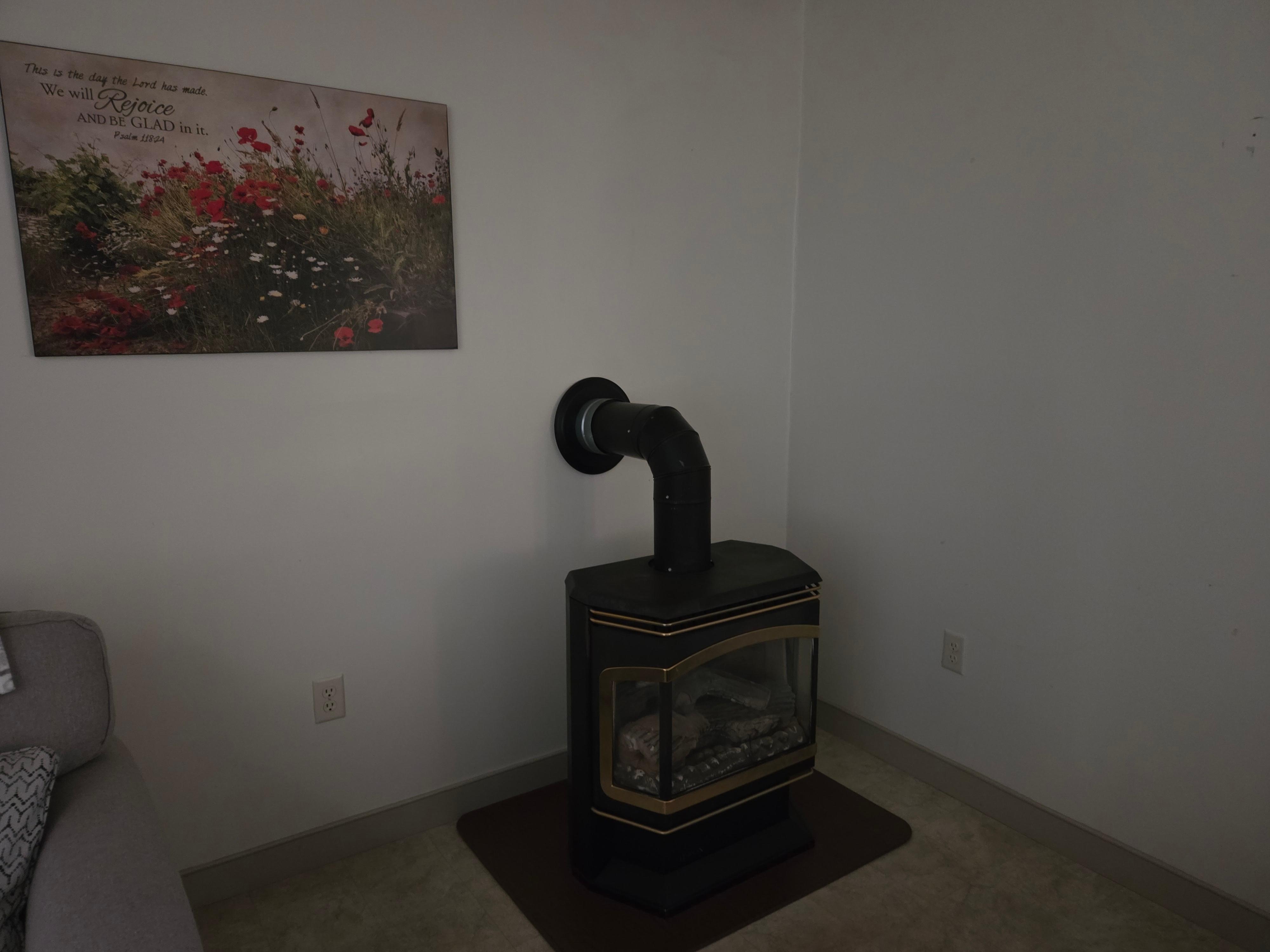 Electric fireplace in living room