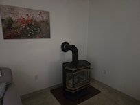 Electric fireplace in living room