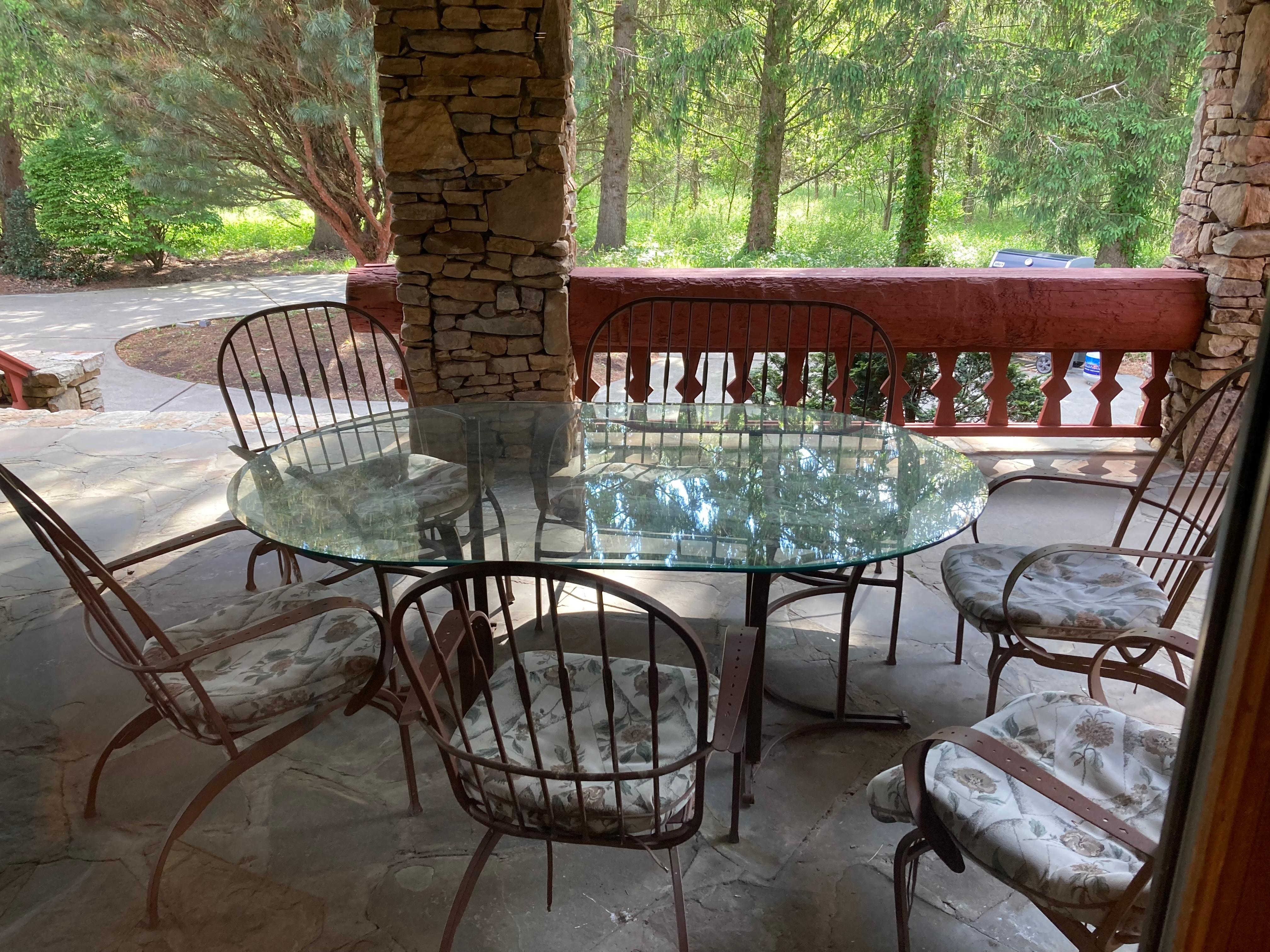 Side porch, beside hot tub, great for social time! 