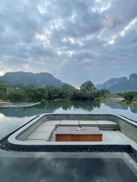 At the resort entrance