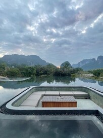 At the resort entrance