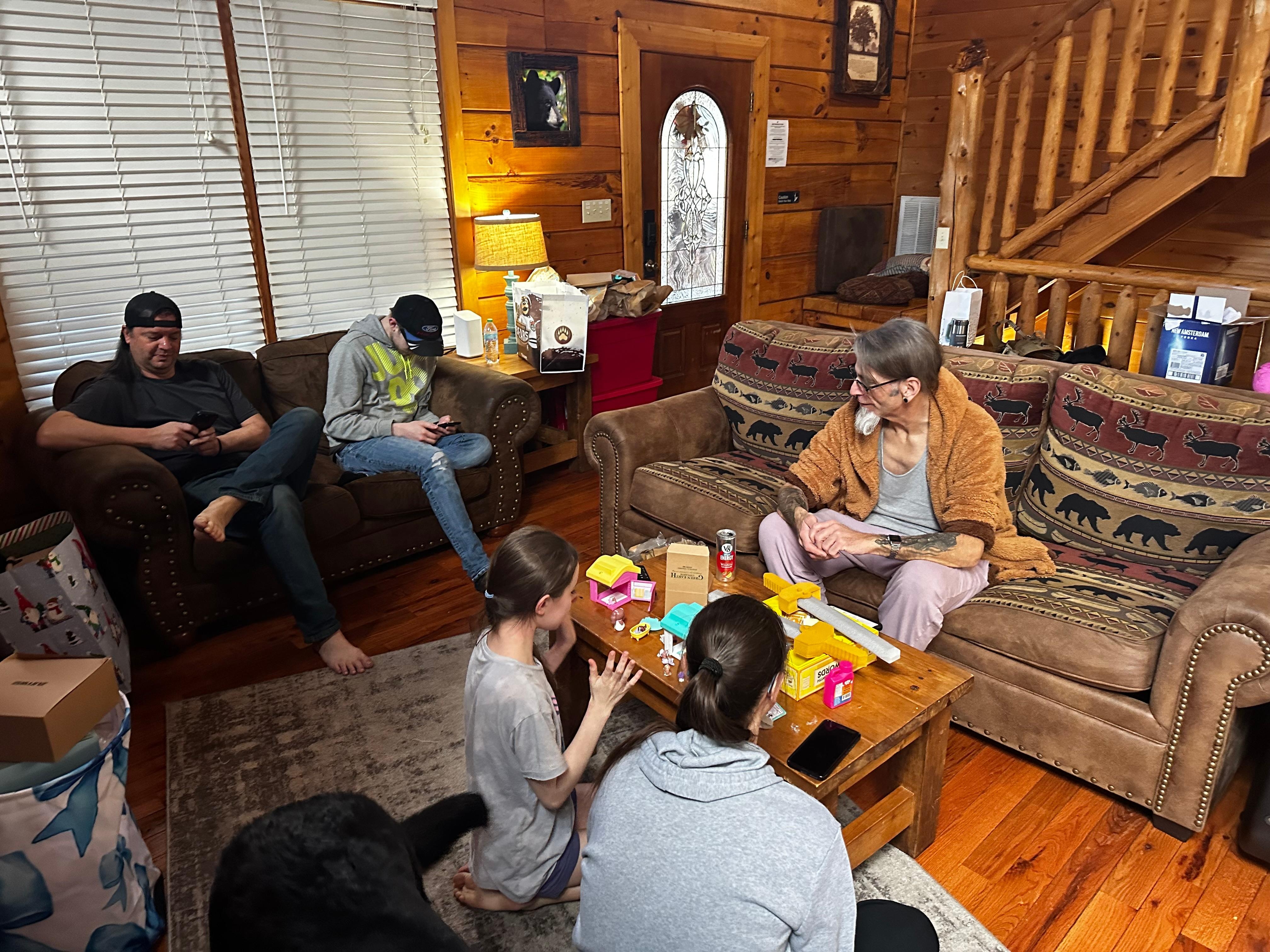 Enjoying some family time. 