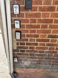Sketchy alley way where door locks are