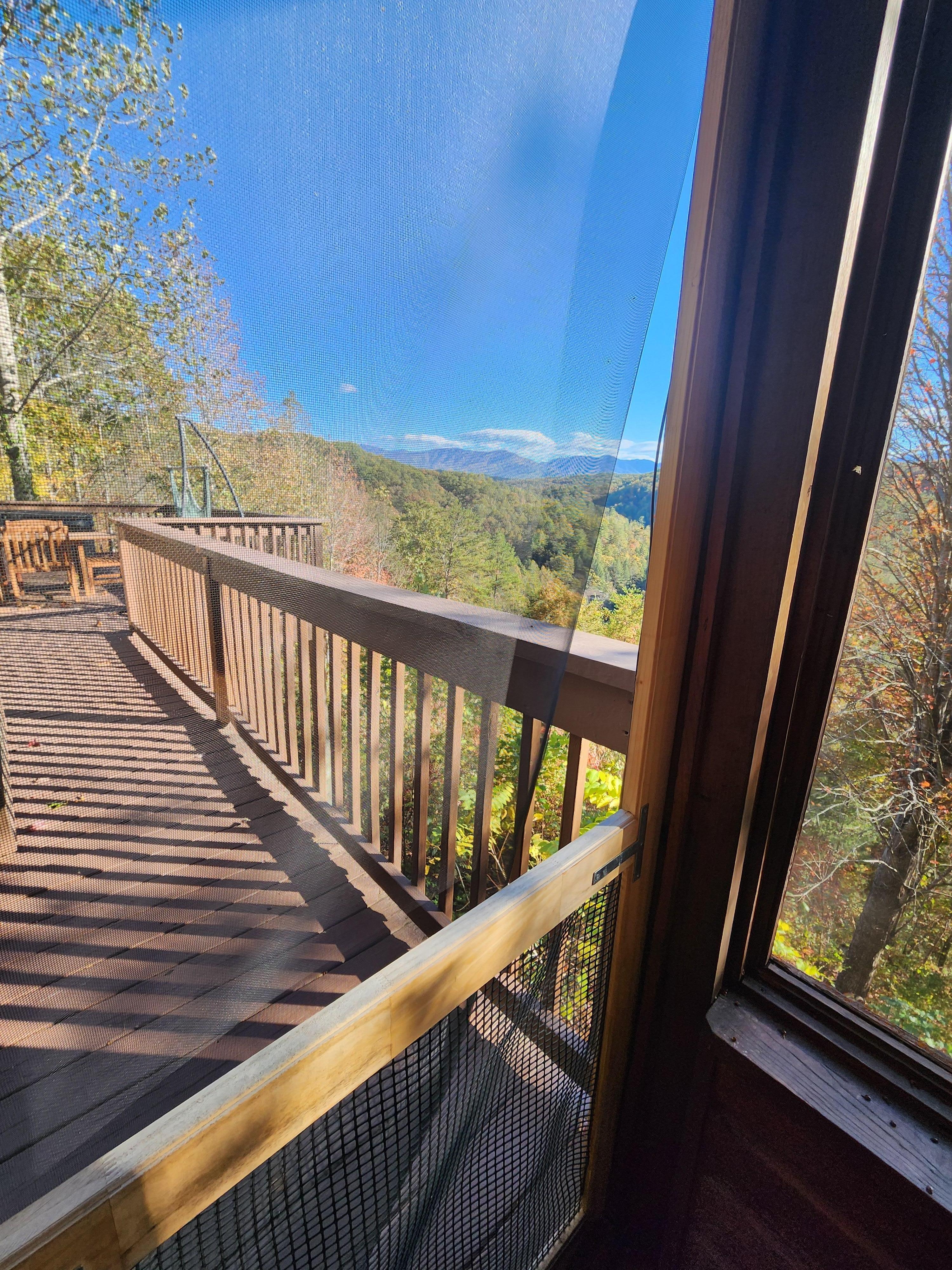 Broken screen. I let the host know what things may need tending to so she was aware and so she knew it was like that at my arrival. I would want to know as a host so I thought she would to. 