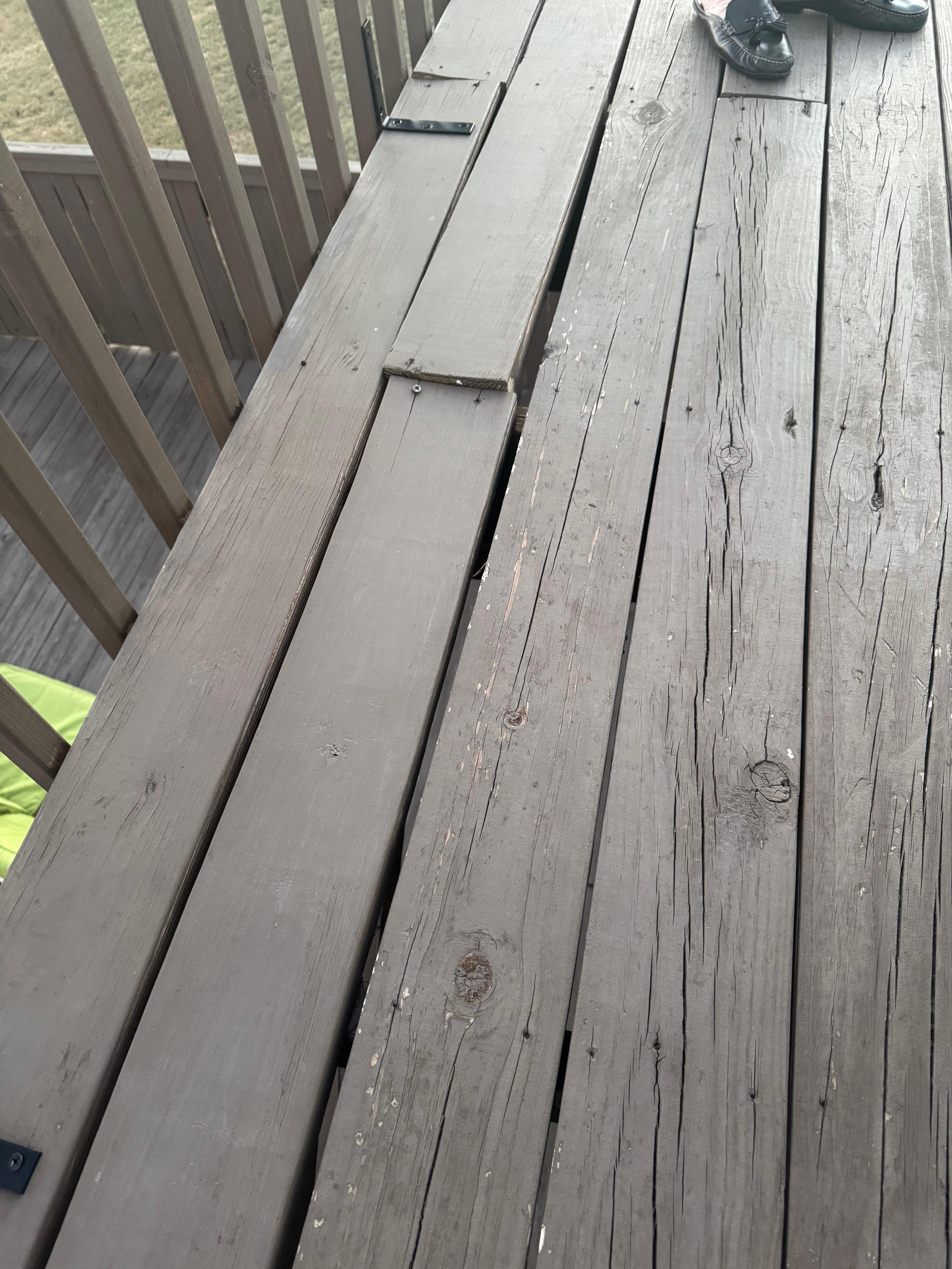 Both decks were rickety with multiple lifted boards 