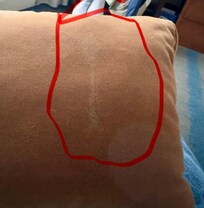 Stain on pillow