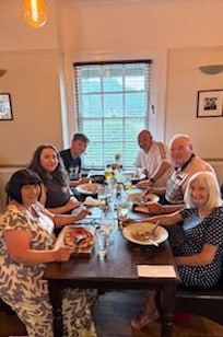 Our family enjoying our starters.