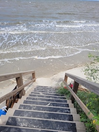 View from walkway at high tide.
