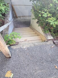 Stairs at the upper parking area