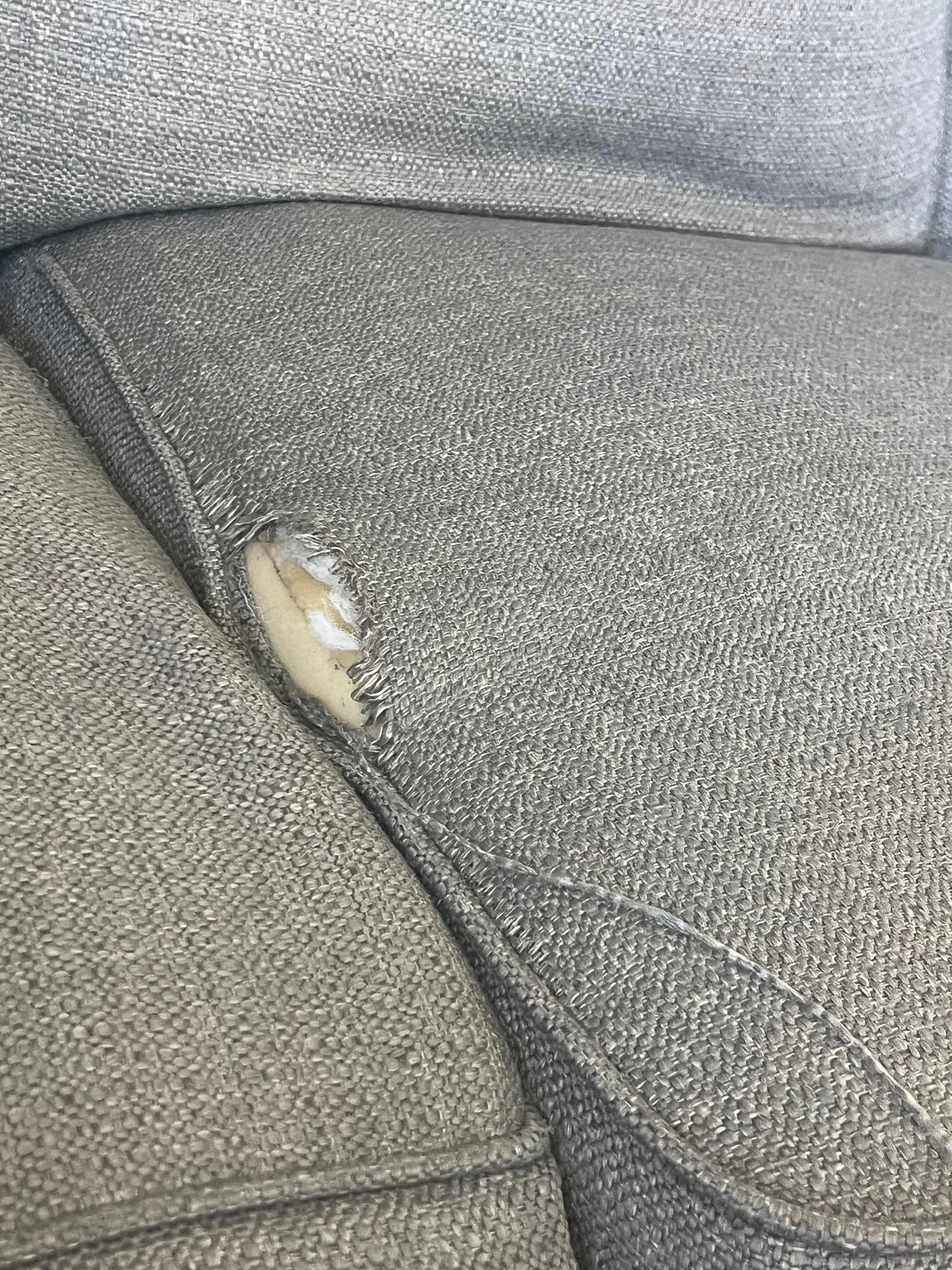 Ripped couch. I didn’t get a phot of the broken chair in the kitchen. 