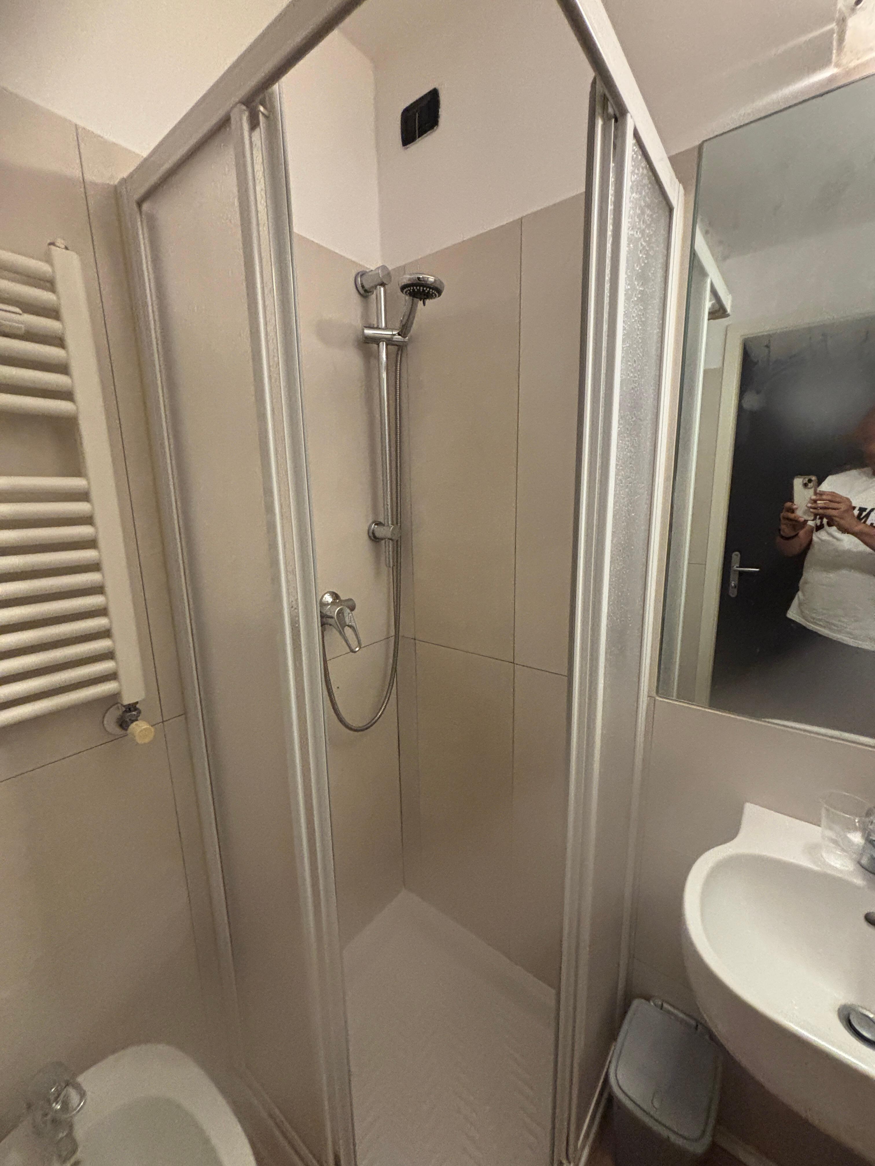 Even small child can not fit in this shower