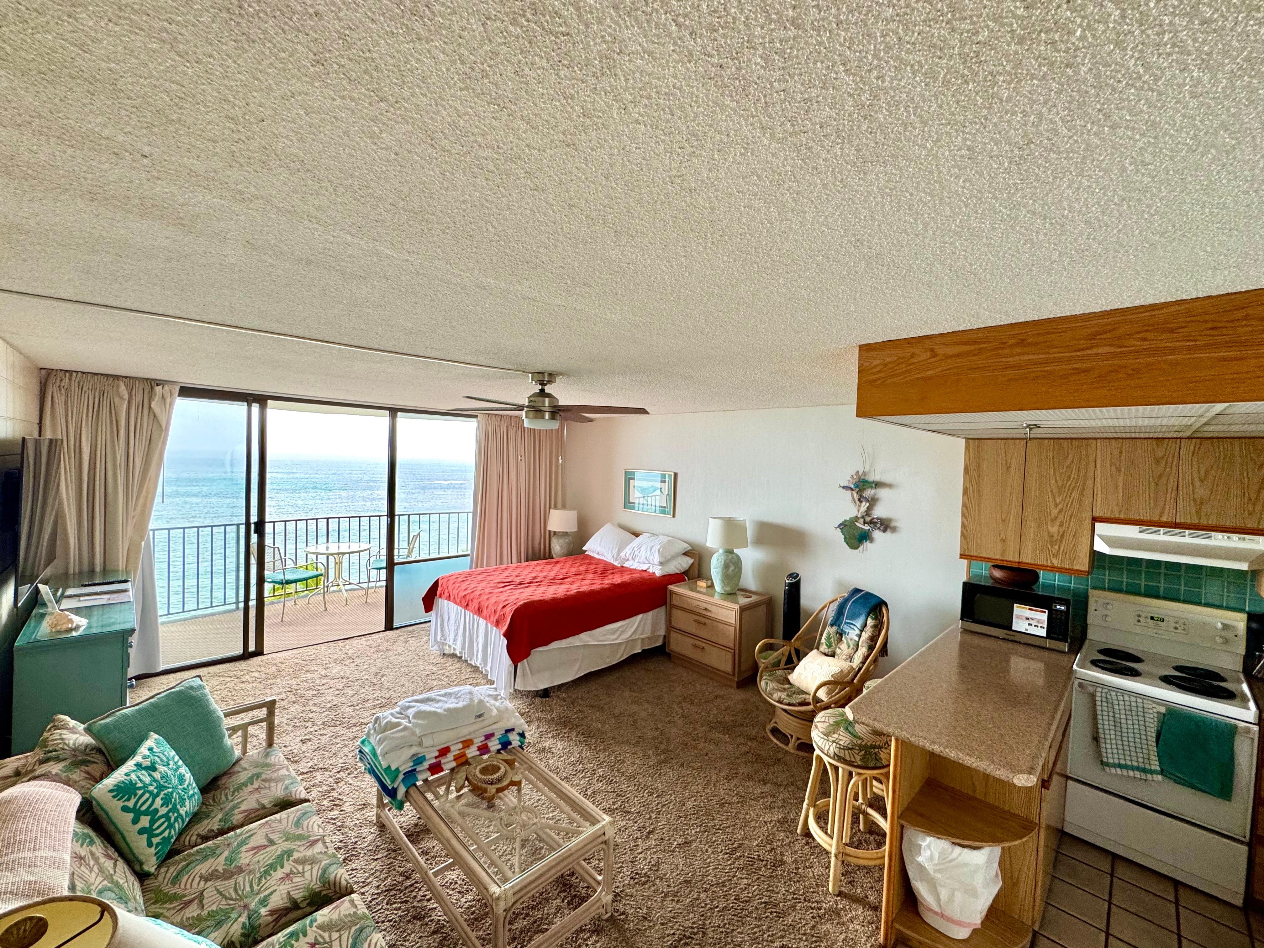 This was taken on our way out, so excuse the bed not being made.