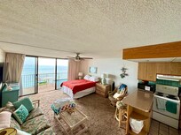 This was taken on our way out, so excuse the bed not being made.