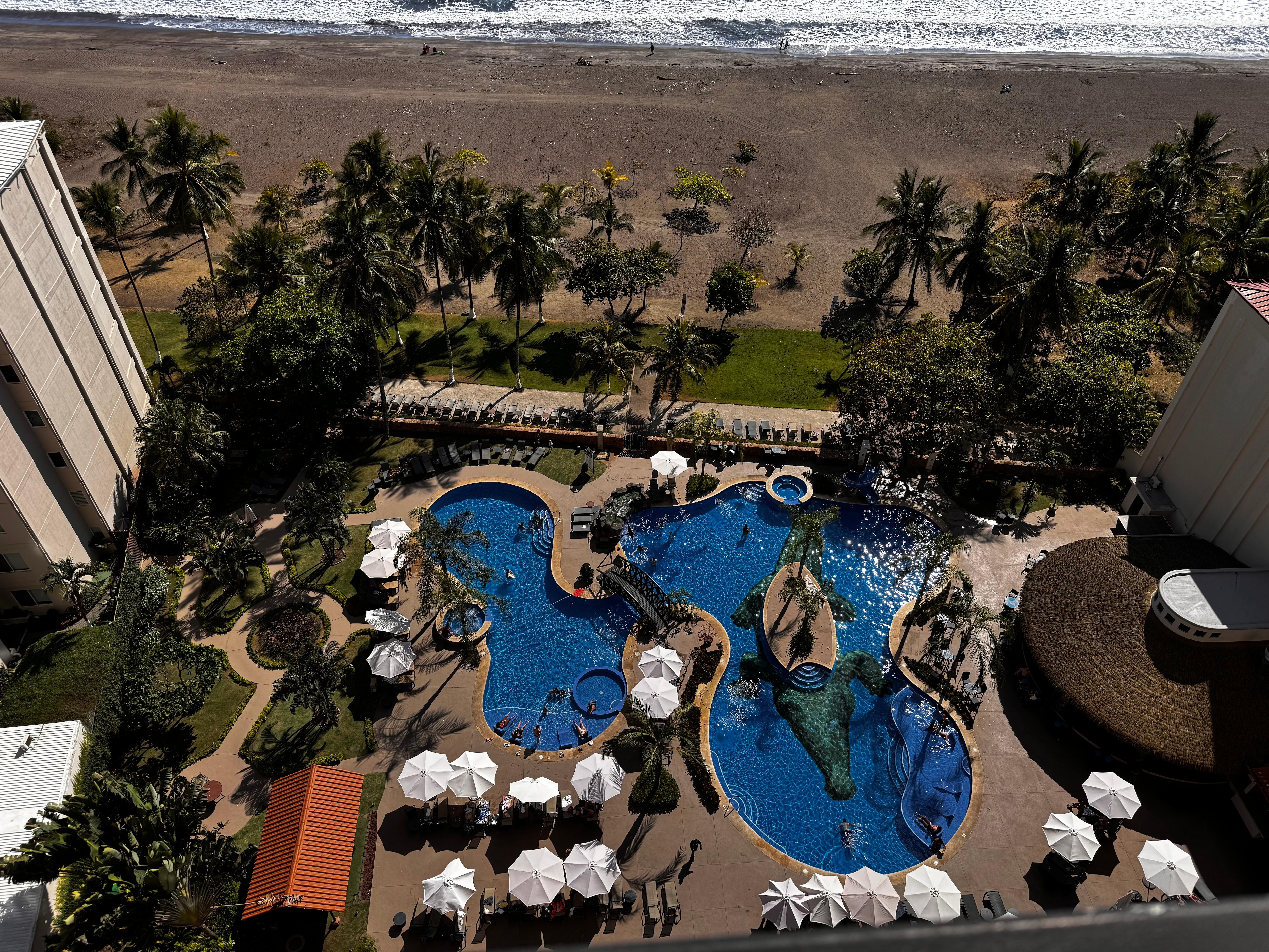 Overhead of pool area from 10+ stories up