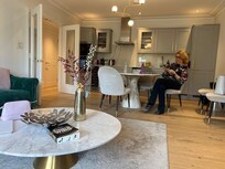 Living area and kitchen