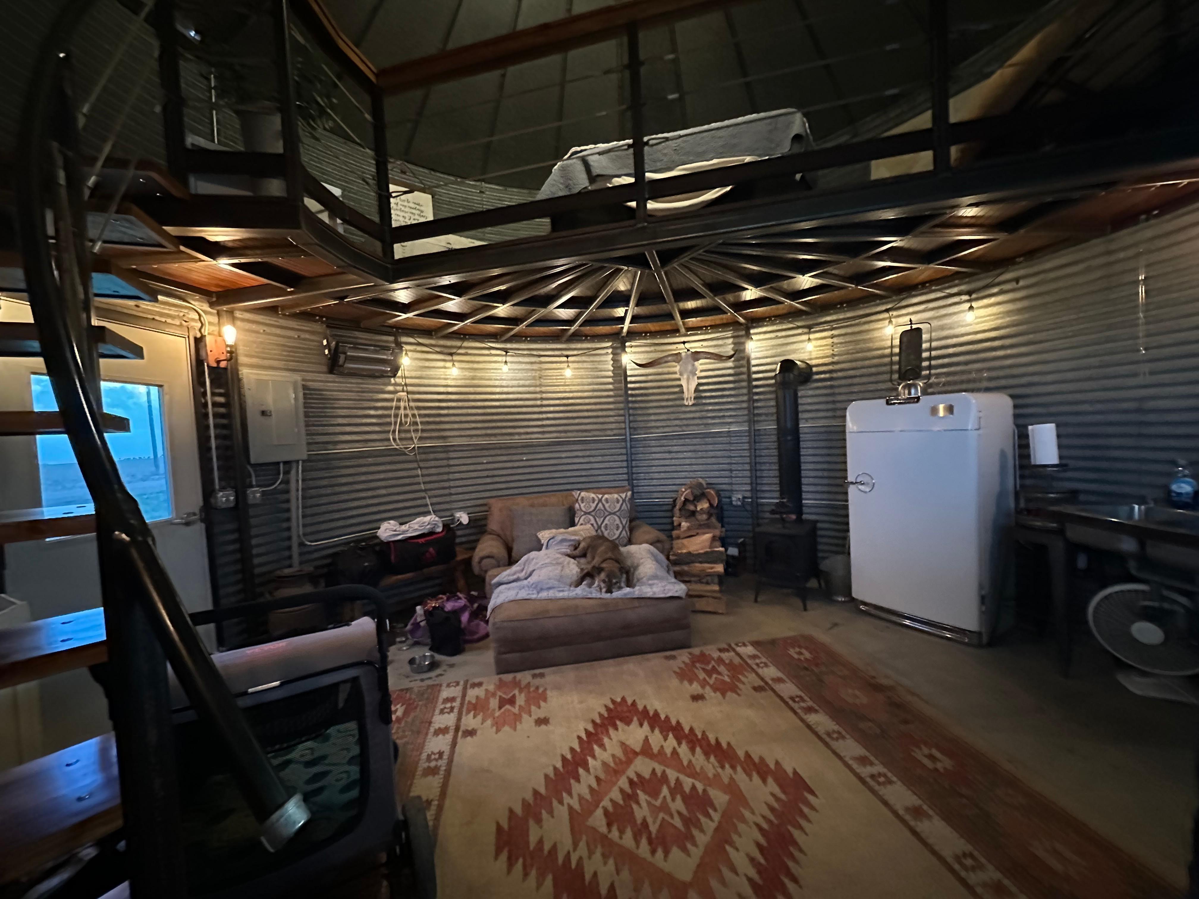 Living room and loft.