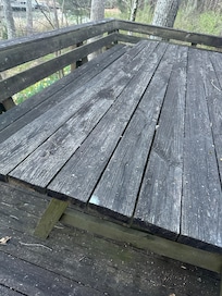 Extra rustic Picnic table and deck