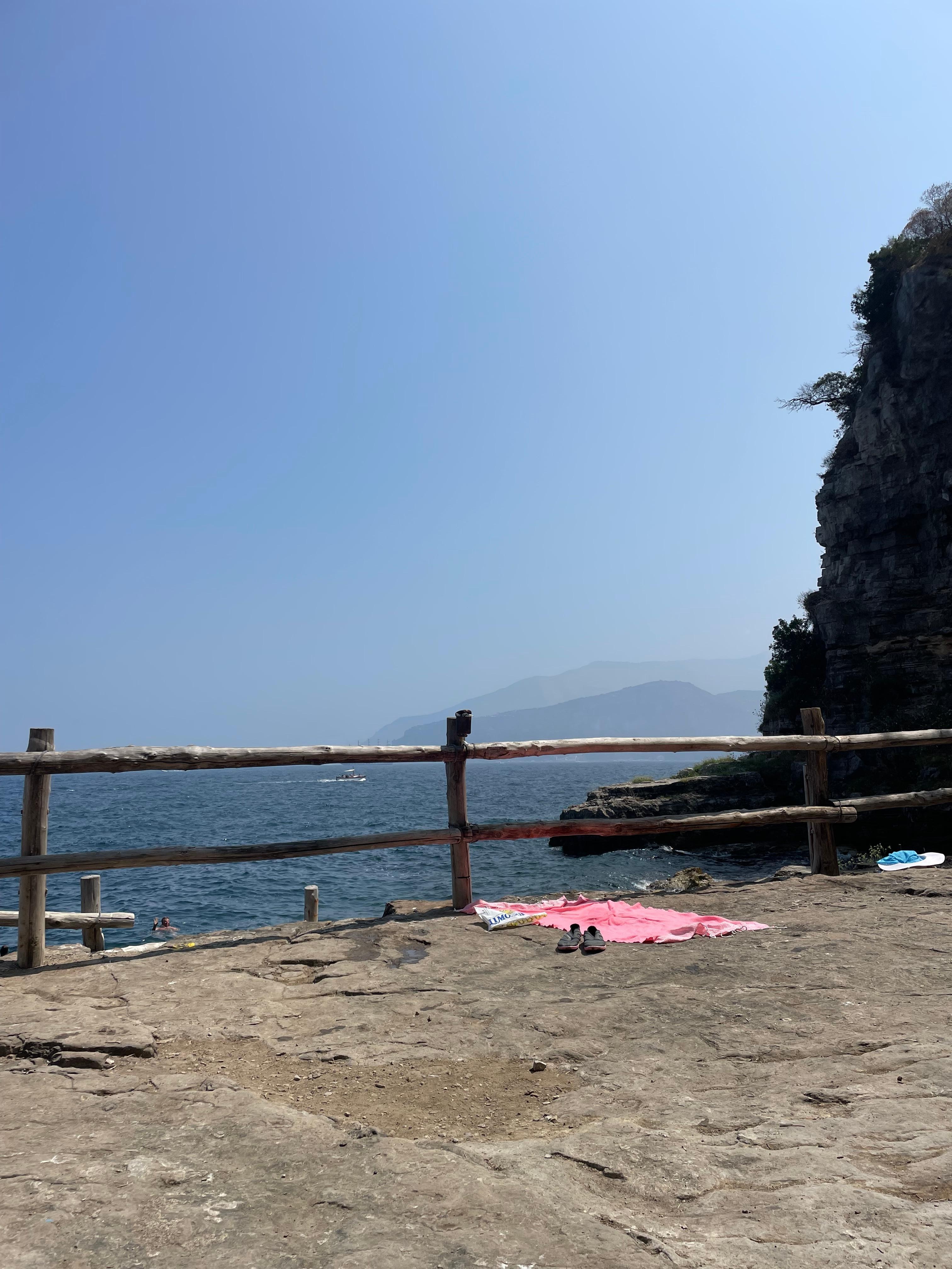The beach to sit on without paying for sun beds