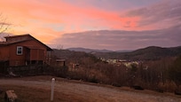 Great view of the sunset from the cabin.