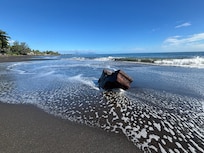 Black sand beach