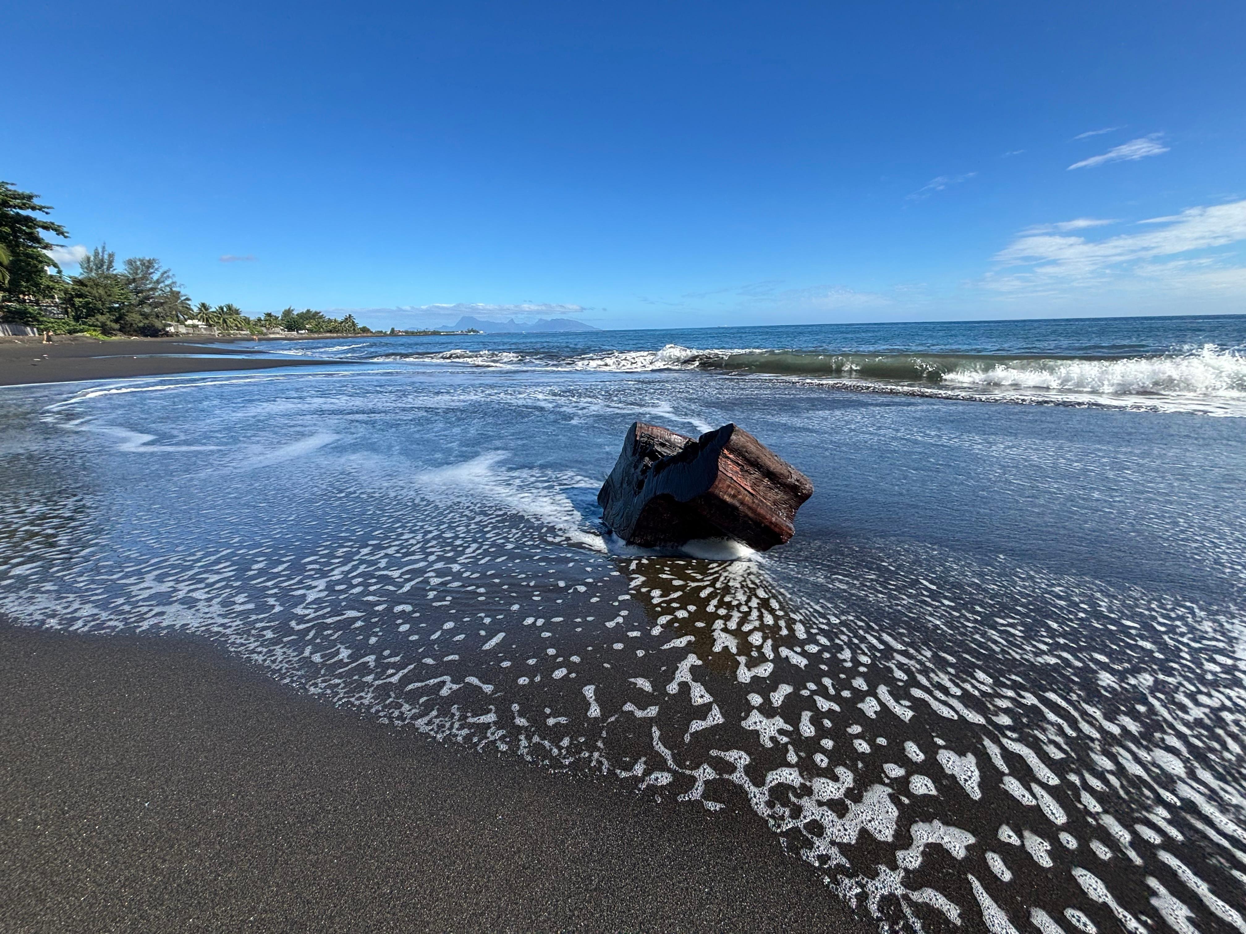 Black sand beach