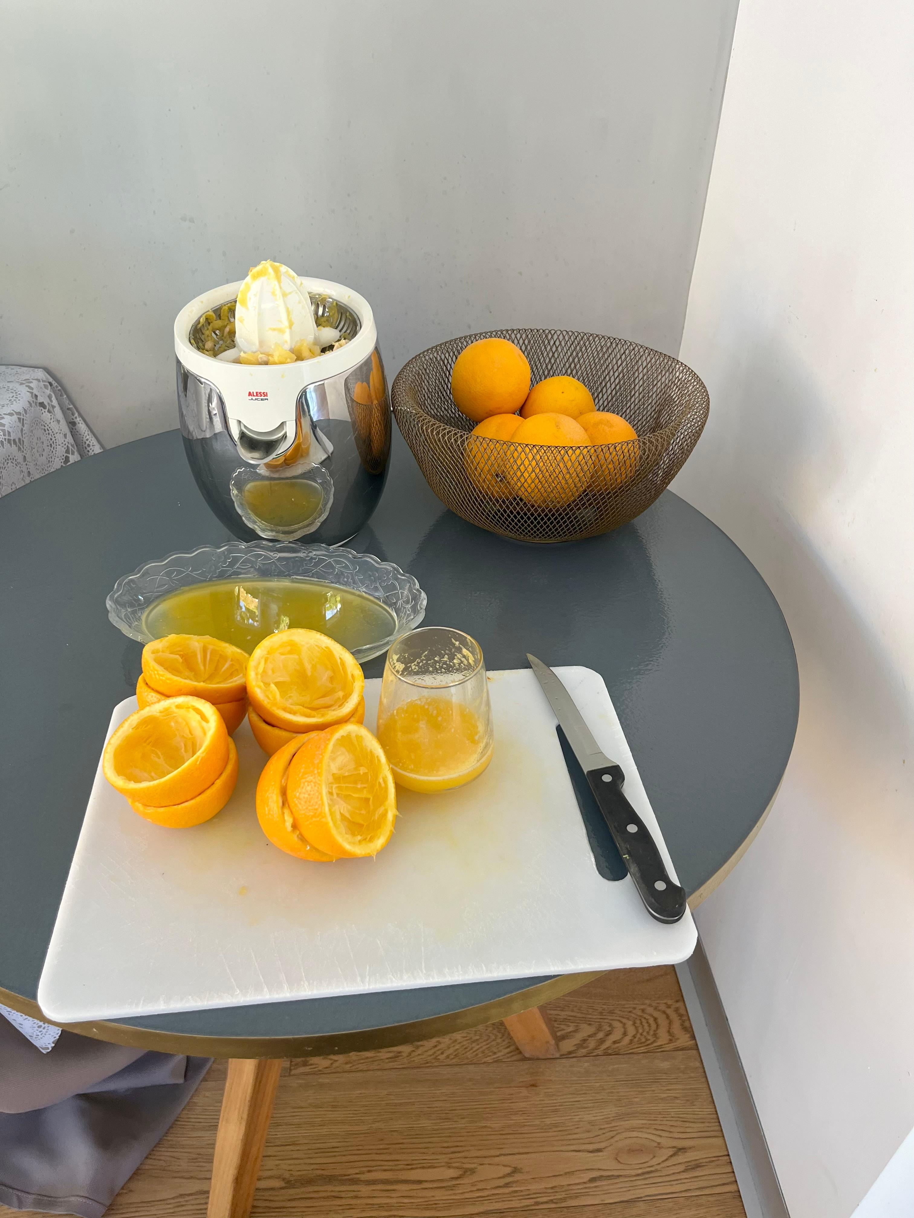 Fresh squeezed juice with breakfast