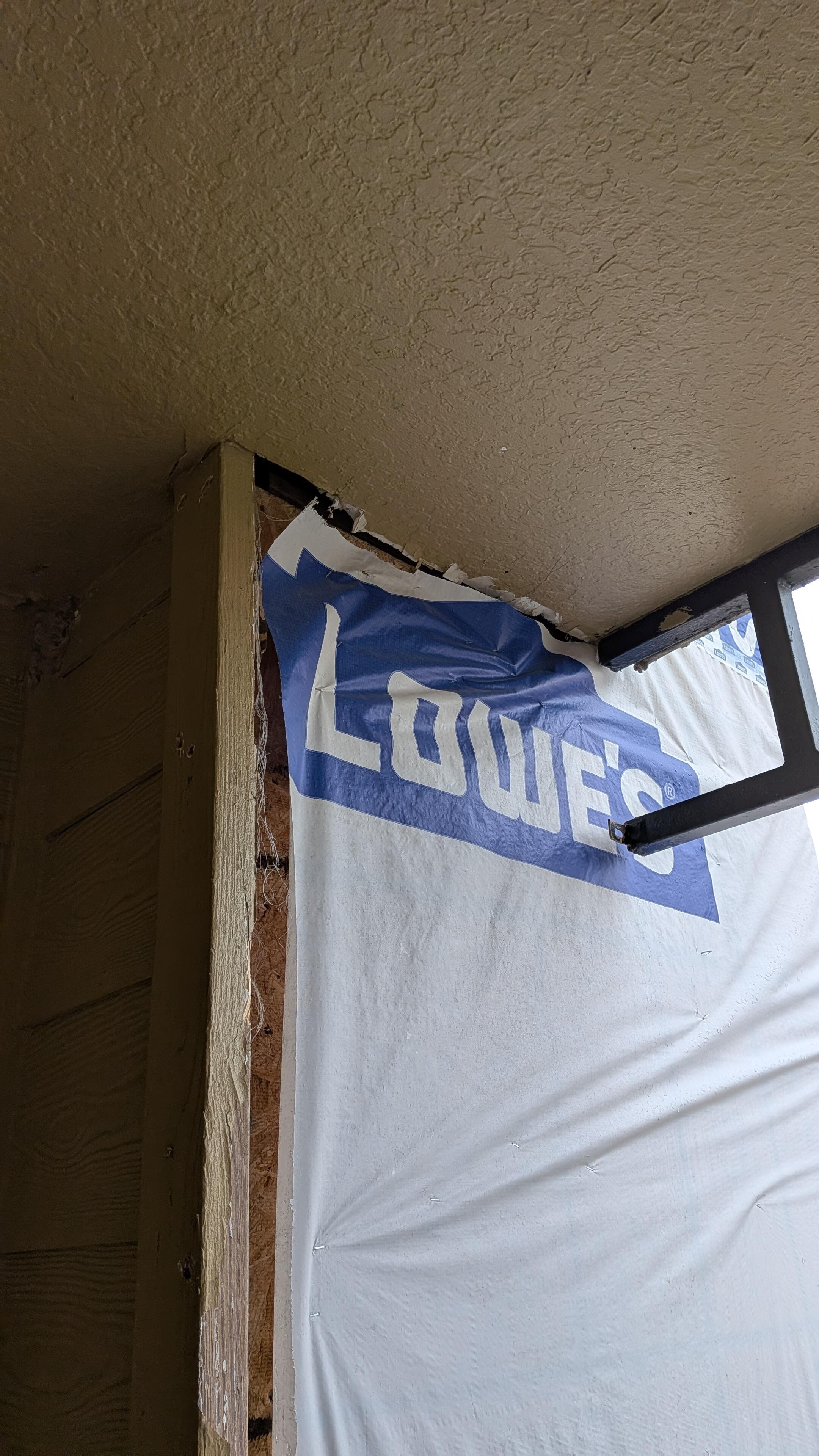 the unit is covered in construction debris