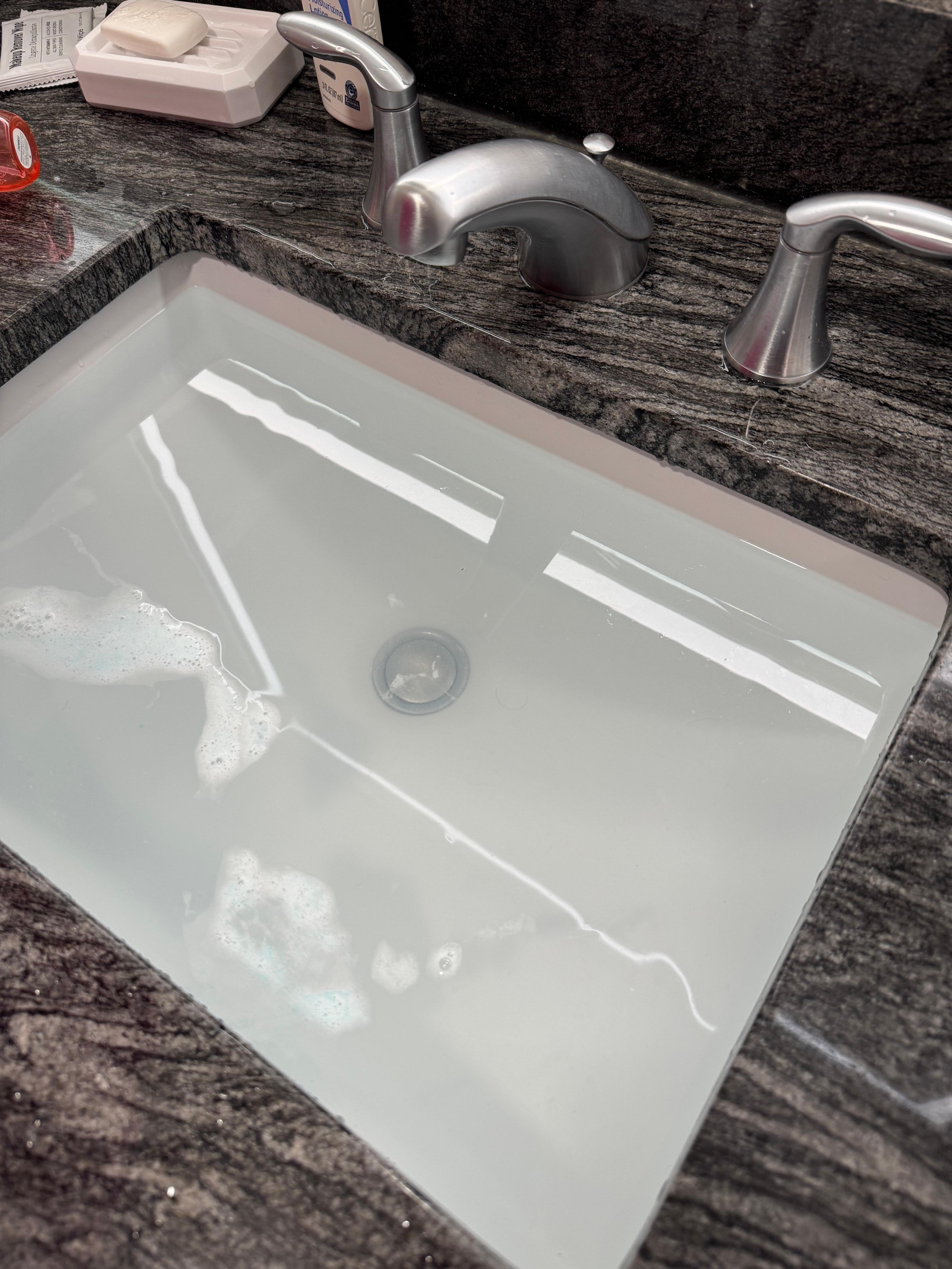 Completely clogged sink