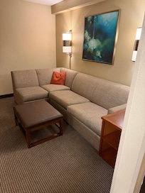 Previous stayer smoked in room, still reeked of the smell and the couches have stains everywhere and on carpet.