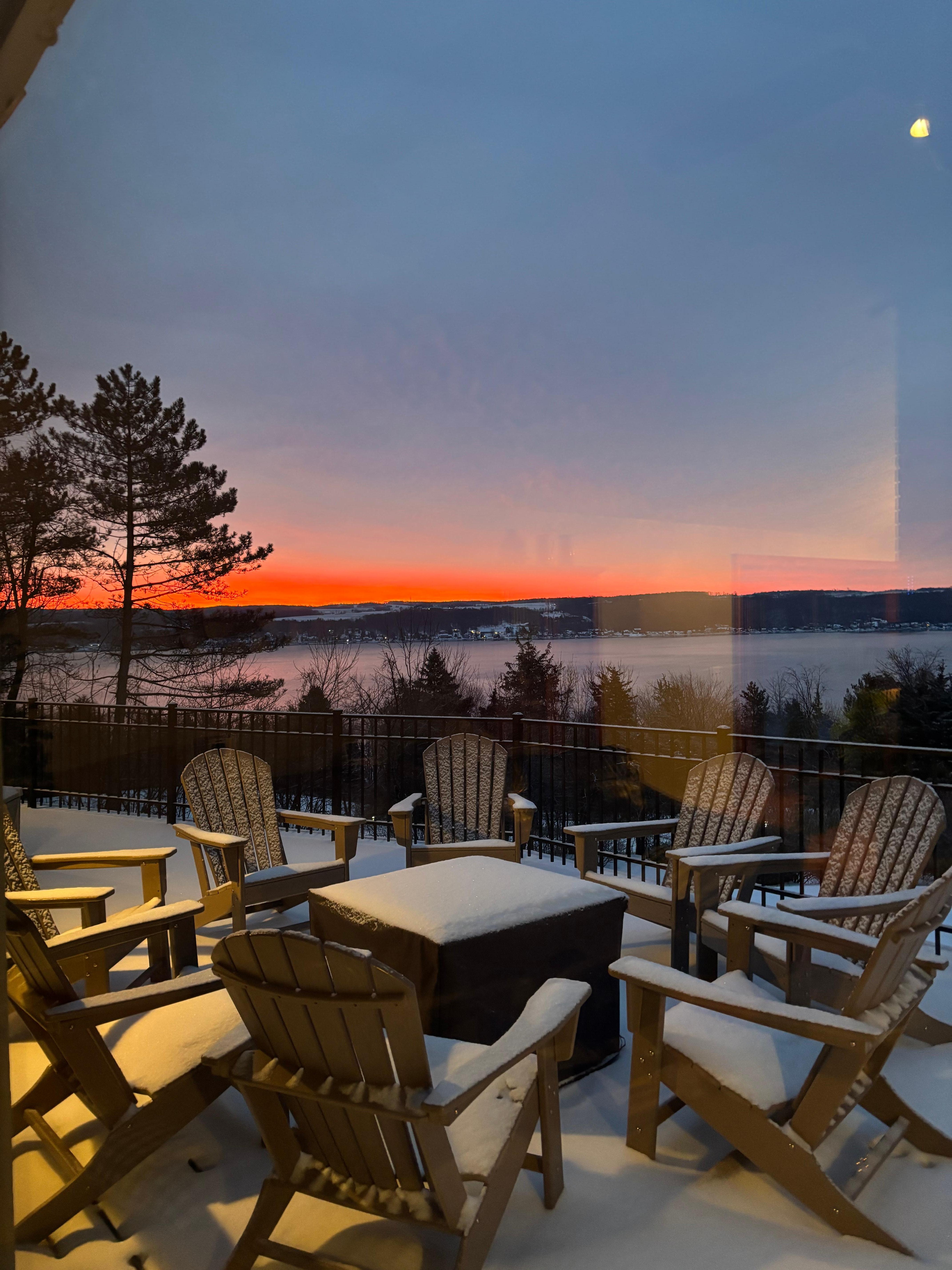 Sunrise over the lake. 