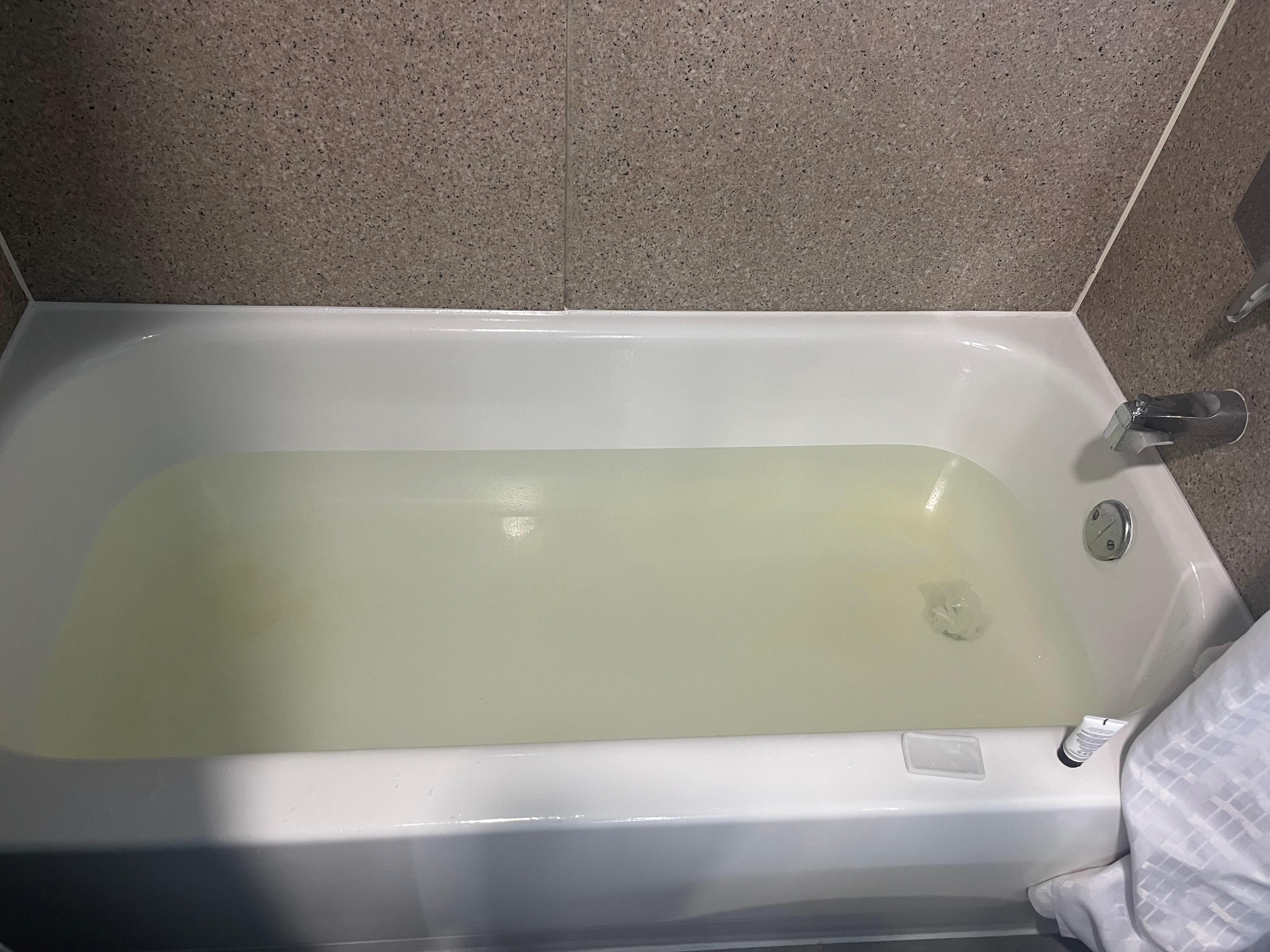 Brown water so I couldn’t even take a bath, even if the stopper  would work