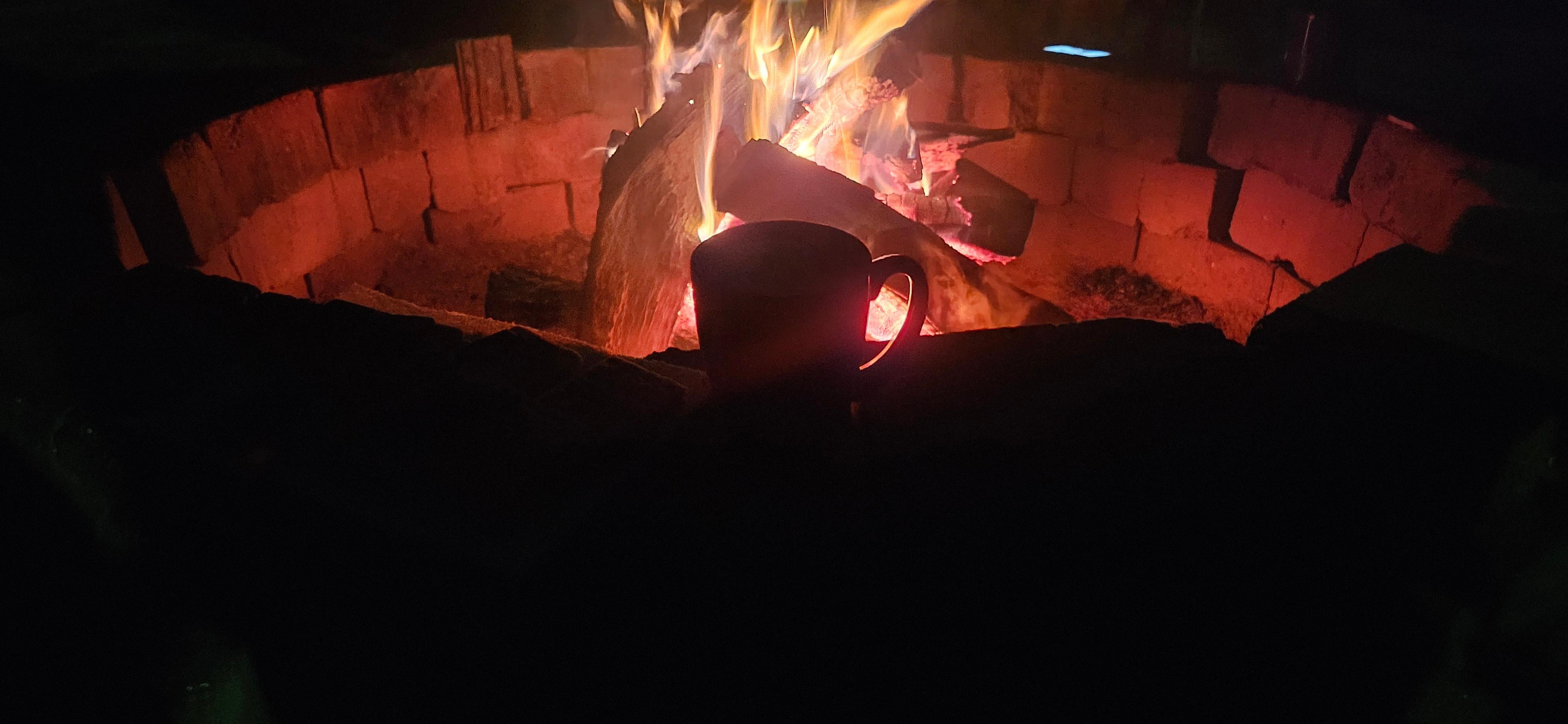 Smores and hot chocolate by the fire pit.