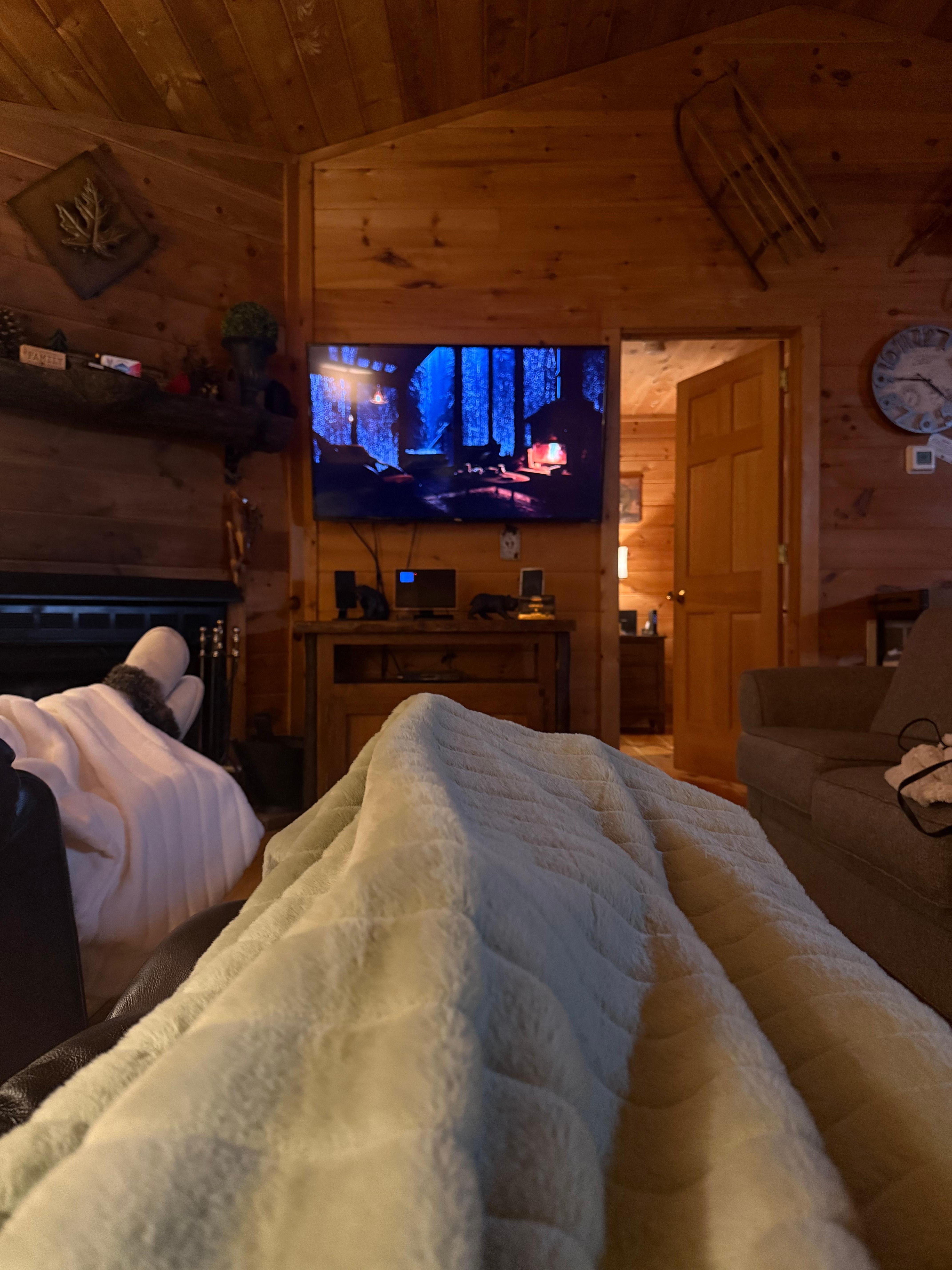 Gorgeous view from the 2-person swing on the top deck that has cup holders!