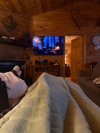 Gorgeous view from the 2-person swing on the top deck that has cup holders!