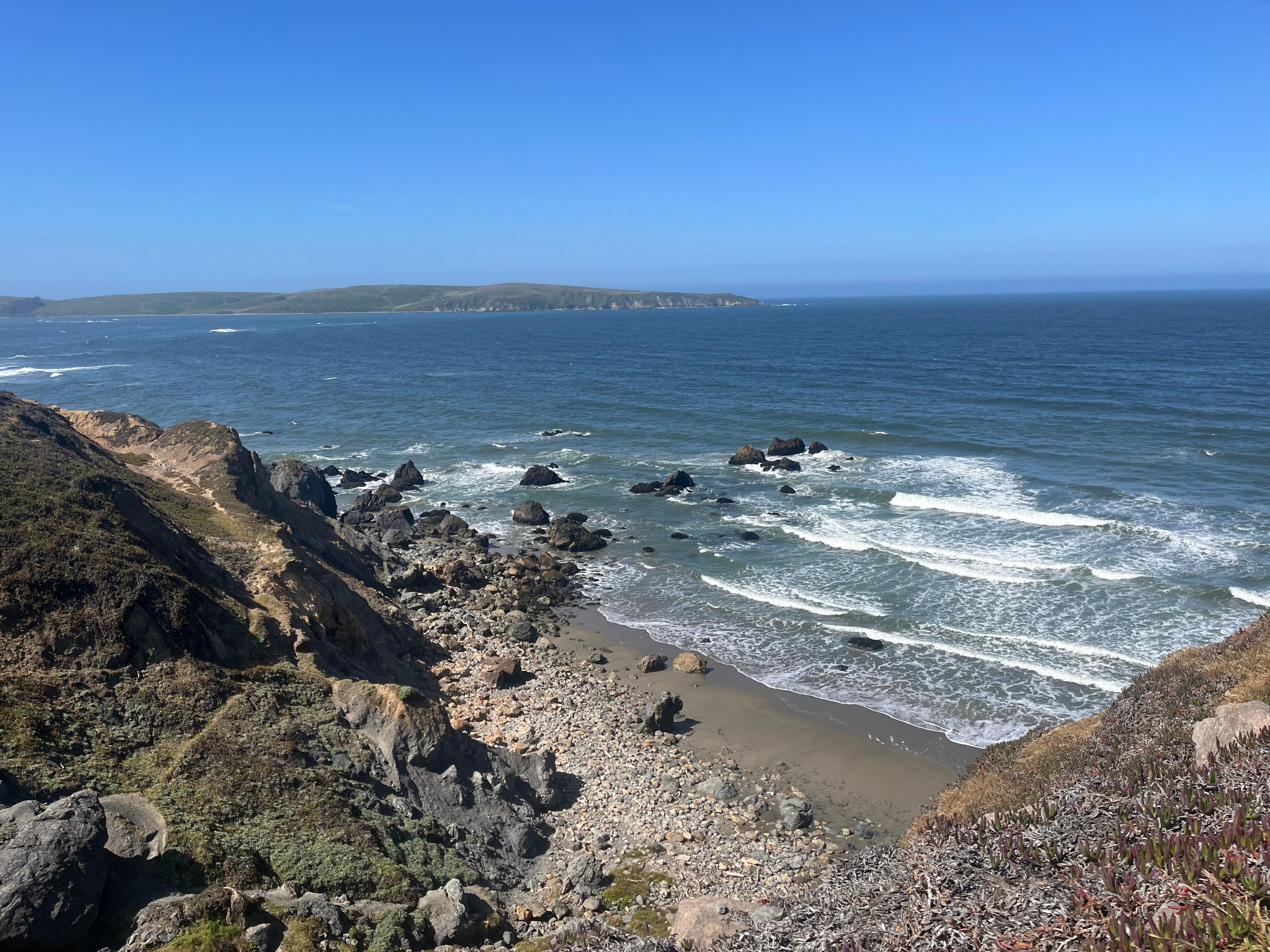 view of private beach from the house.