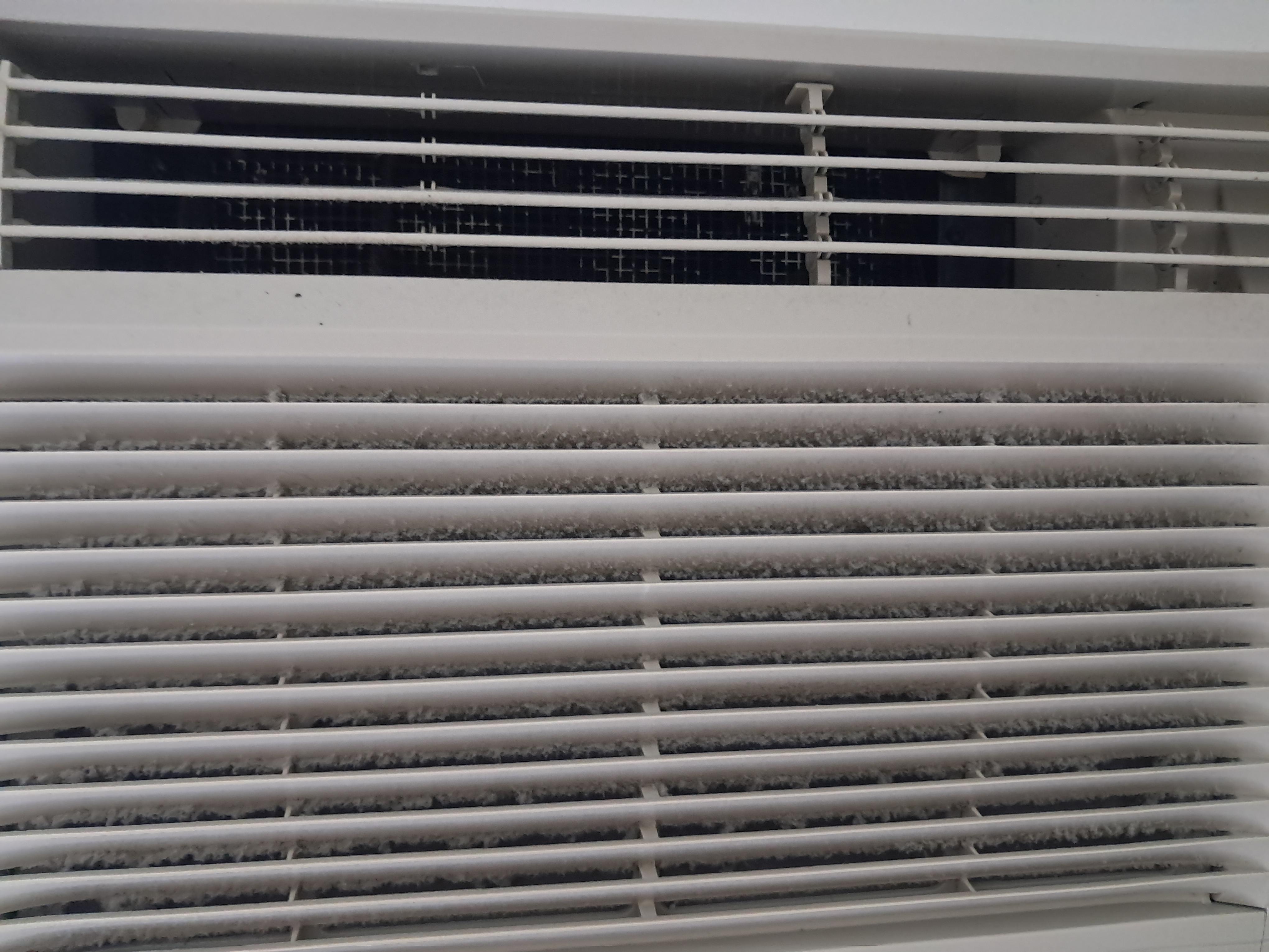 Air conditioner unit filled with dirt and dust