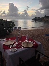 Private beach dinner