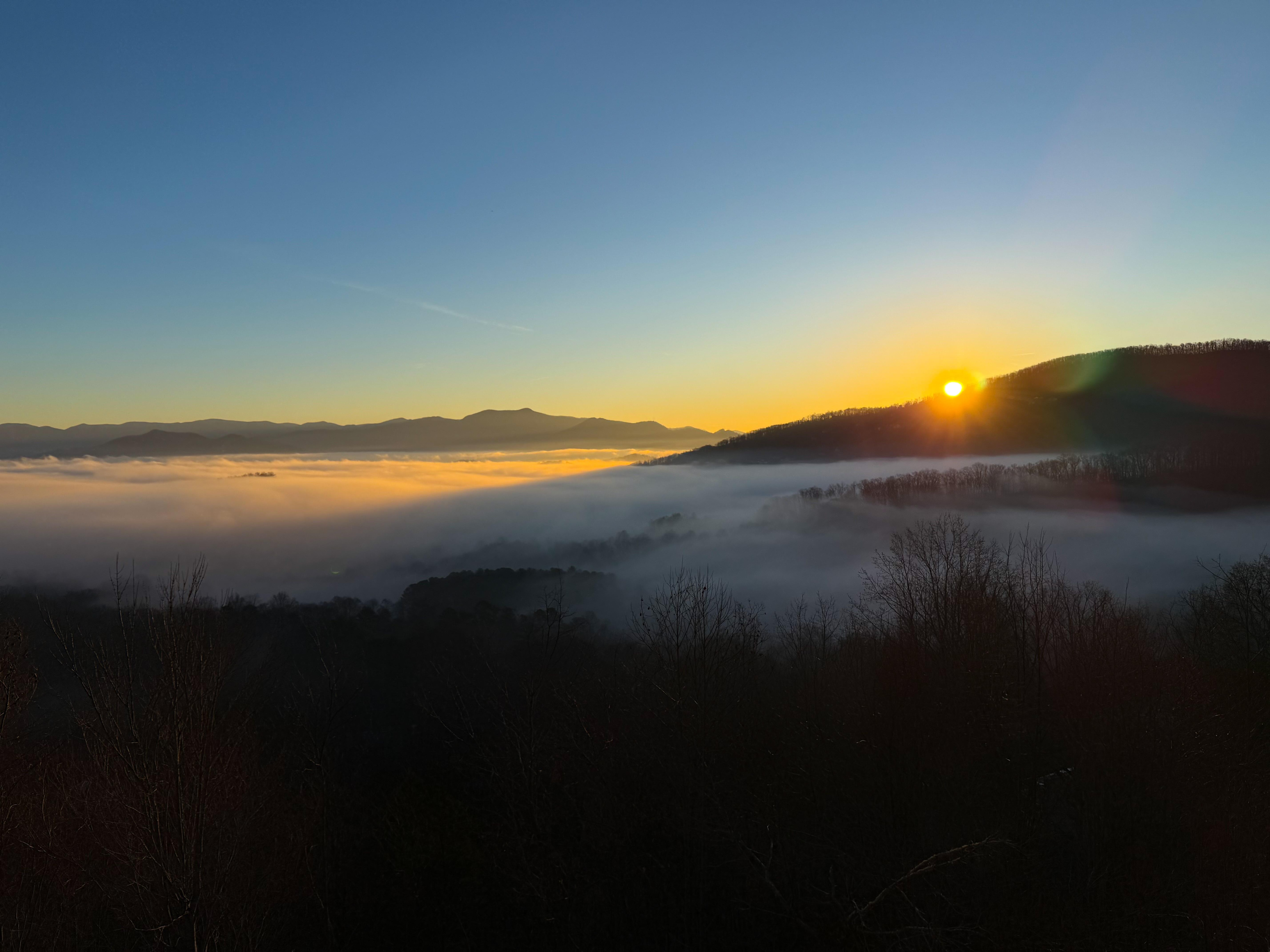 Cloud inversion one morning. 
