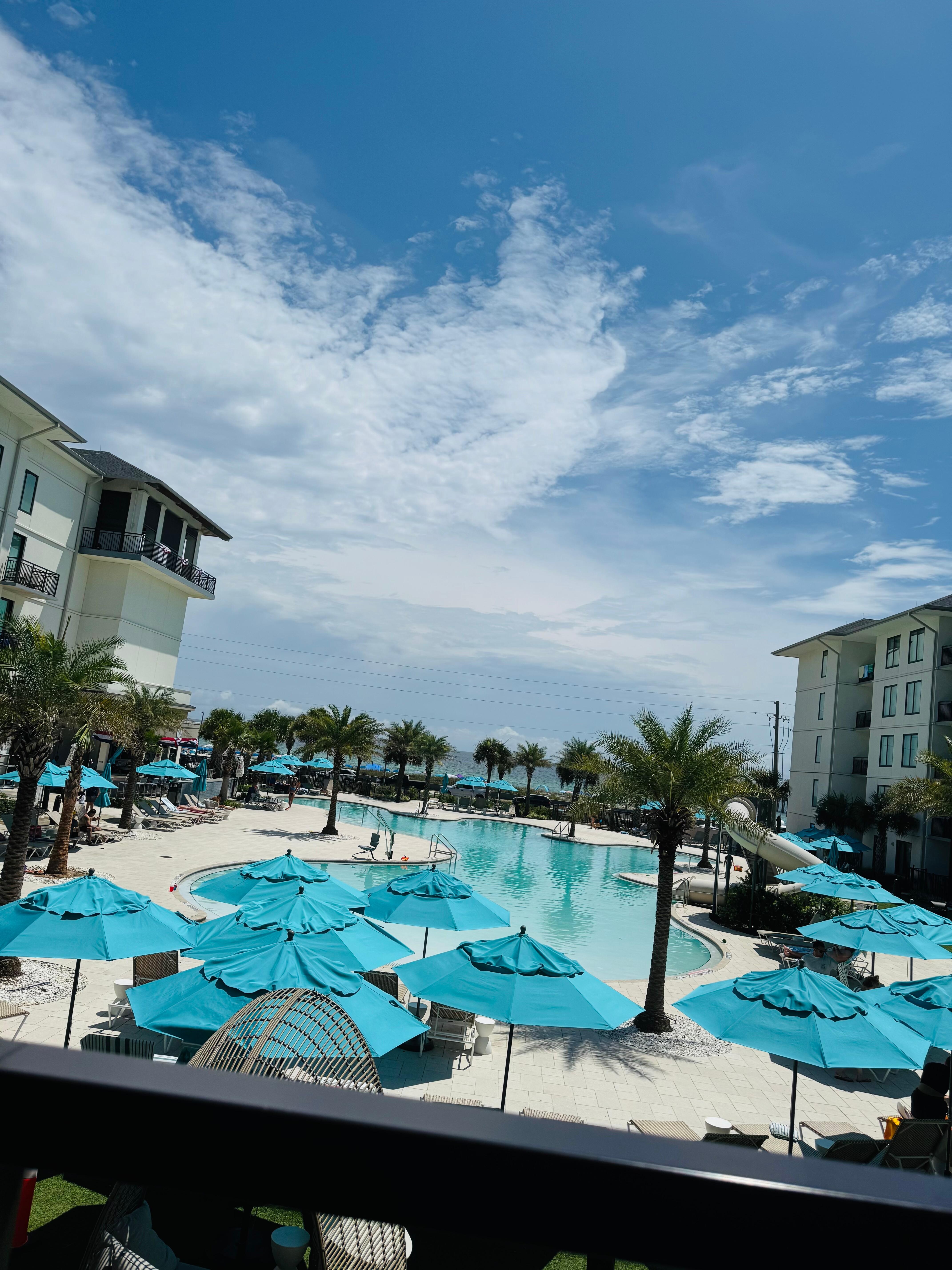 View of the pool from our second story room.