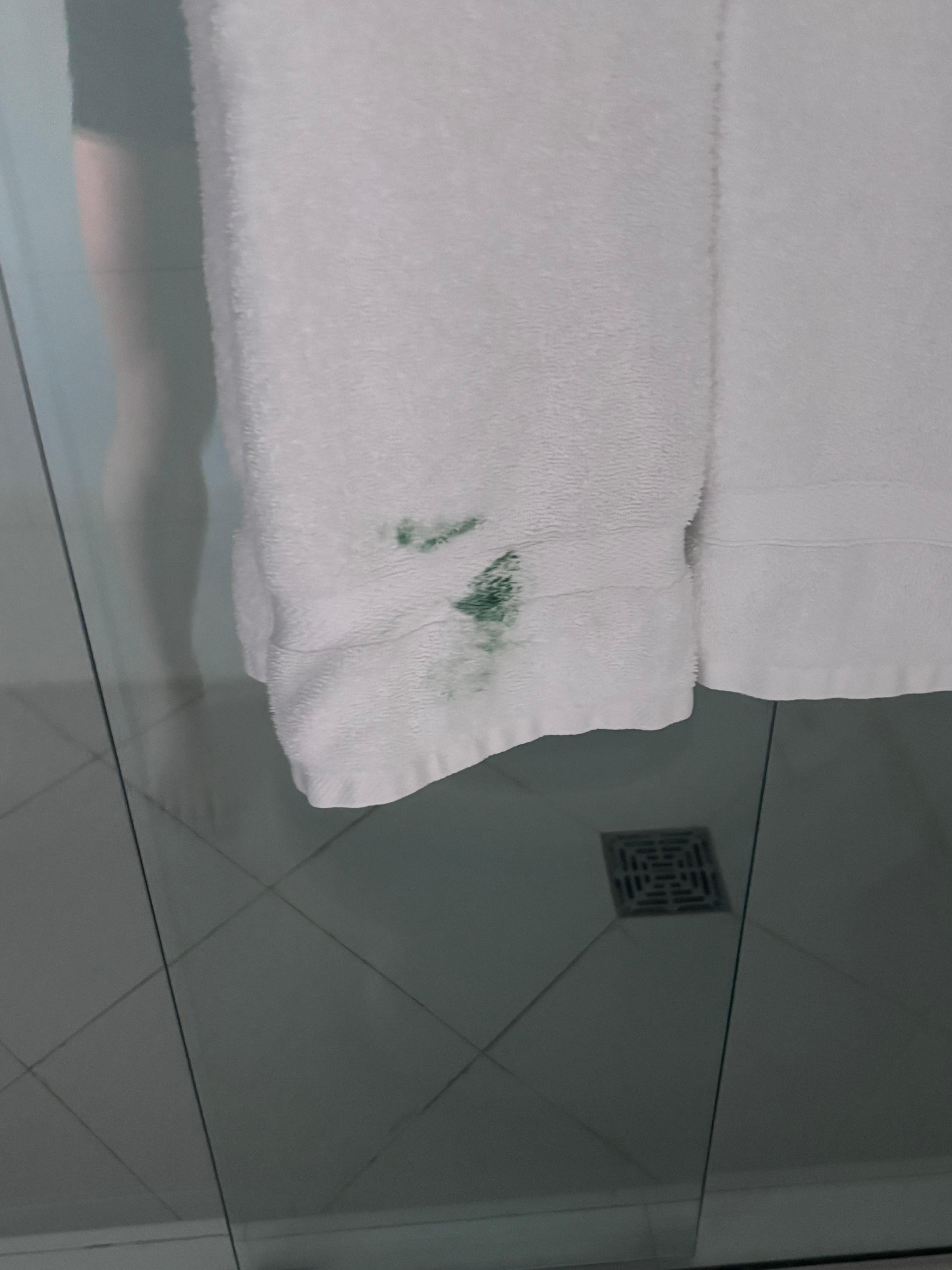 Marks on bathroom towel