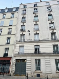 Outside of the front of the building