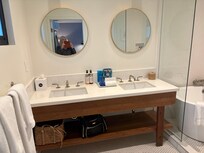Bathroom is spacious
