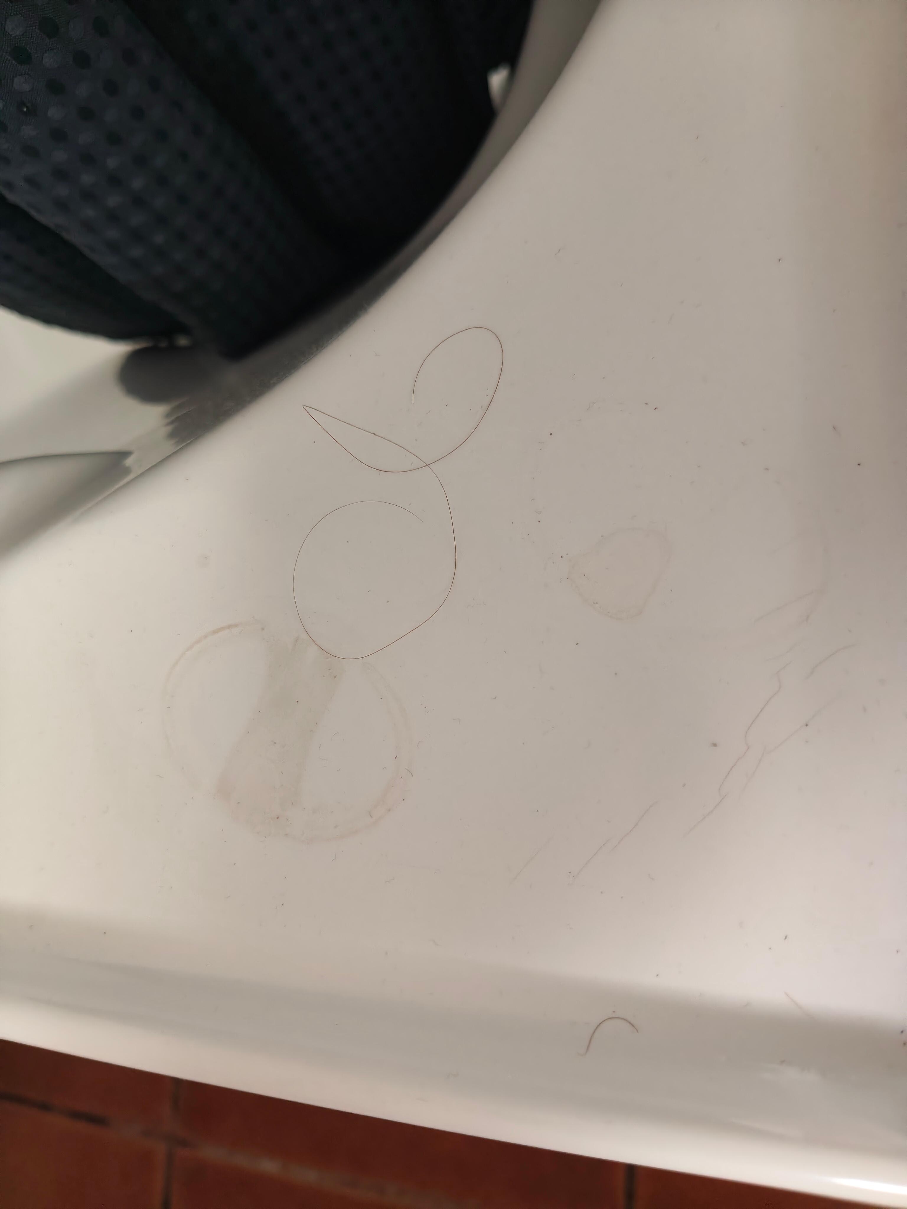 Hairs on bathtub rim